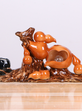 陶瓷自动循环流水喷泉室内养鱼盆鱼缸增氧过滤器瀑布装饰造景摆件