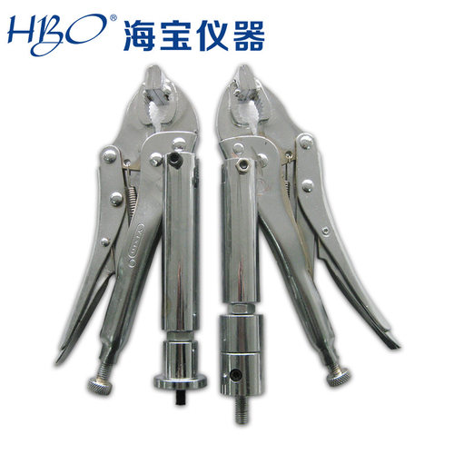 供应海宝HJJ-18推拉力计夹具,纽扣夹具,皮革拉力测试夹具