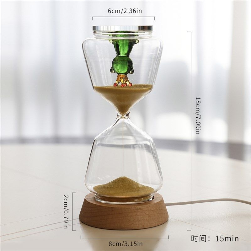 创意立体动物沙漏计时器15分钟沙漏伴睡灯氛围灯女生结婚生日礼物