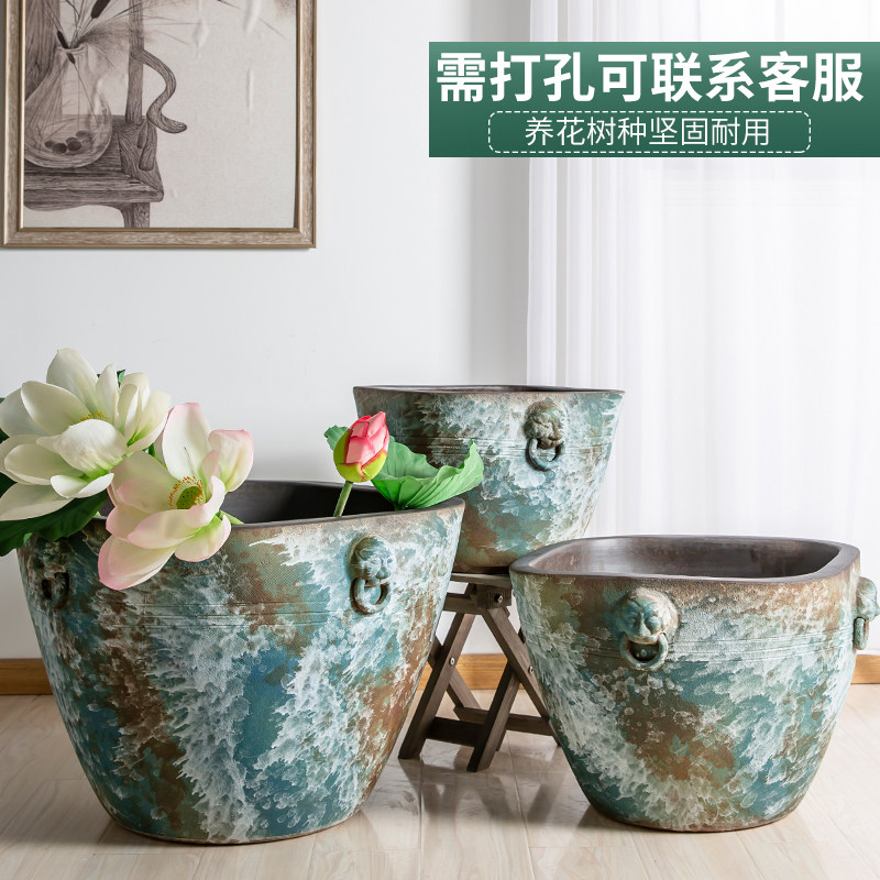 景德镇陶瓷鱼缸锦鲤缸荷花缸碗莲睡莲缸书画缸聚宝缸庭院装饰摆件