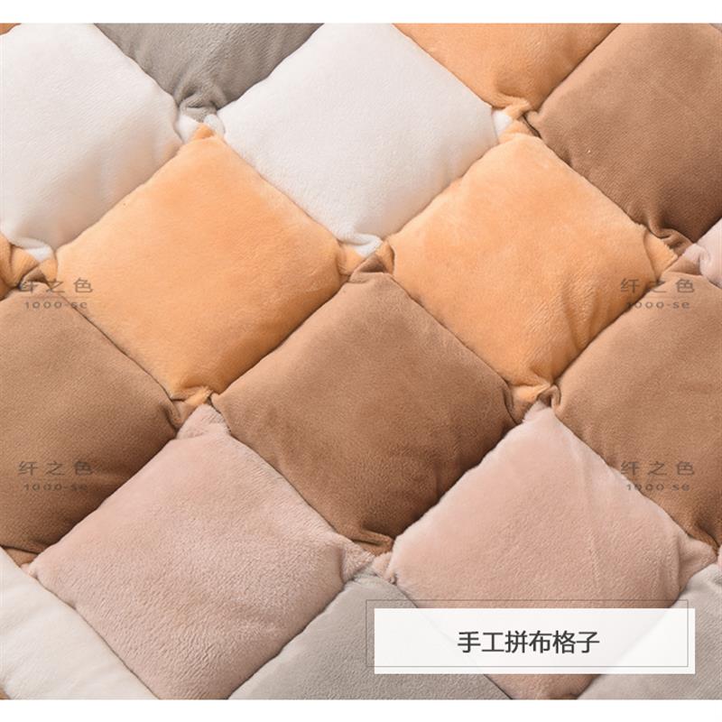 秋冬毛绒地垫韩式格子加厚防滑飘窗沙发垫地毯床边脚垫长方形满铺