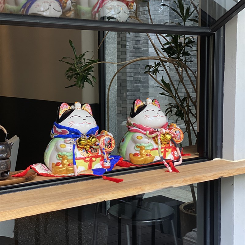 招财猫高档摆件家具客厅装饰生意兴隆店铺开业礼品大号陶瓷发财猫