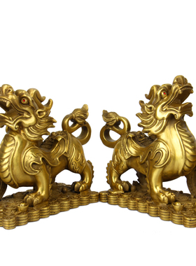 朴器 铜貔貅一对摆件