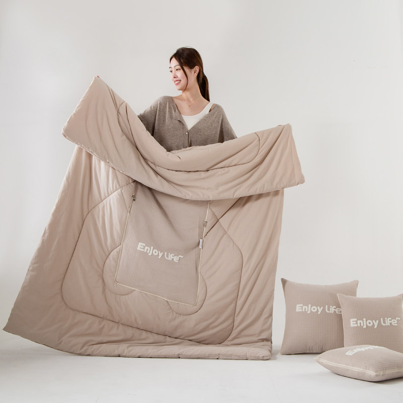 全棉抱枕被子两用四季车载办公室午睡两用抱枕被子纯棉毛毯二合一