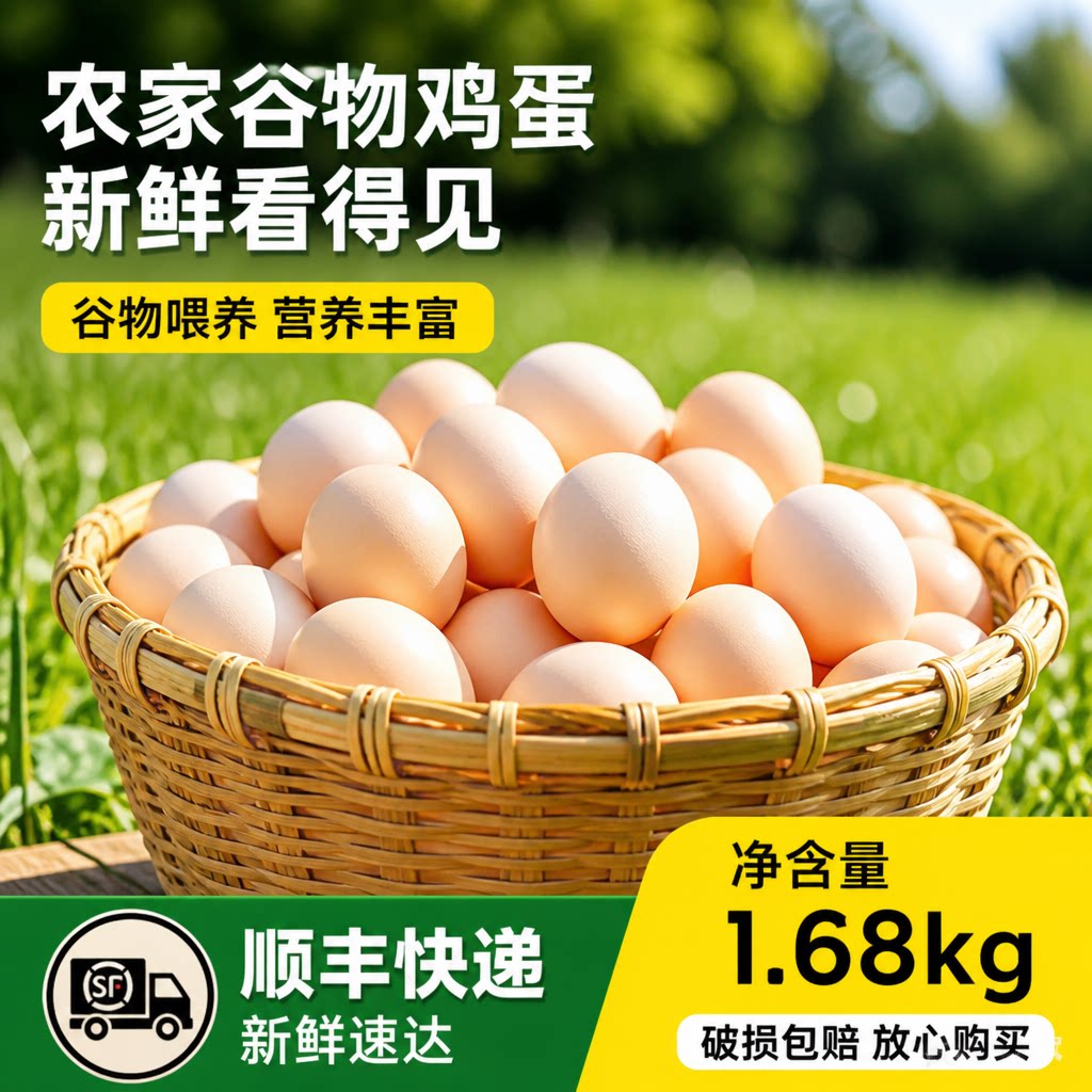50枚土鸡蛋大个鸡蛋新鲜家庭装生鲜天然大码无抗生鸡蛋农家散养