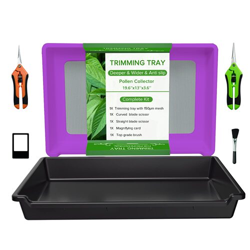 flowers trim tray 紫色修剪花托盘套装 双层塑料托盘花粉收集器