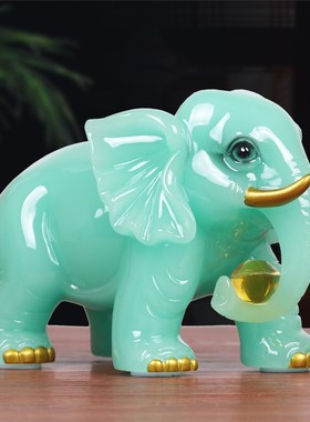 招财大象摆件一对聚财象乔迁新居礼品客厅电视柜酒柜装饰工艺品