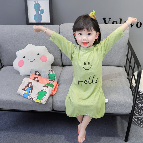 宝宝睡裙纯棉长袖婴儿睡袍春秋季男童女童连体睡衣儿童防踢空调服