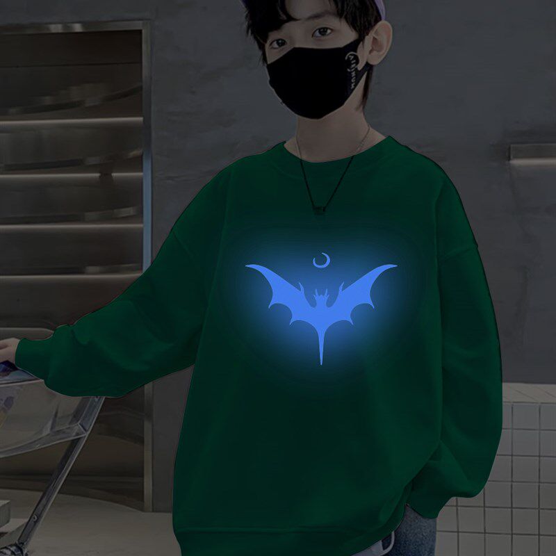 男童夜光秋季卫衣2023新款儿童中大童加厚春秋外套上衣男孩秋装潮