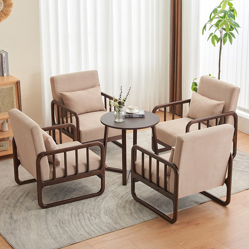 休闲椅阳台三件套小桌椅单人民宿靠背椅民宿酒店接待会客沙发椅子