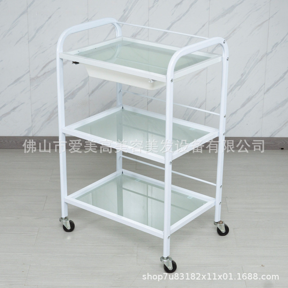 美容手推车美容院仪器置物架子家用置物架美甲车纹绣车玻璃工具车