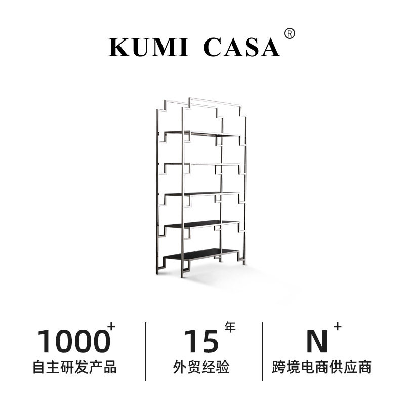 简约不锈钢落地陈列架玻璃服装店置物架轻奢酒柜透明展示柜收纳架