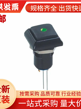 IPC1SAD2LOG APEM 带灯按钮开关, 黑色正方形, 绿色LED, IP67