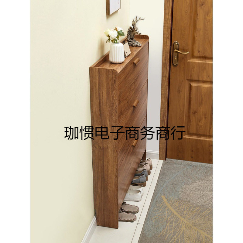 电梯入户门口鞋柜薄款20cm入户极窄鞋柜家用门口30cm宽门后过道架图片