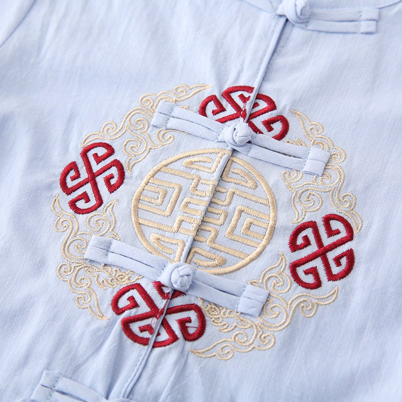 中国风童装男童唐装春秋季儿童汉服套装高端宝宝周岁礼服传统古装