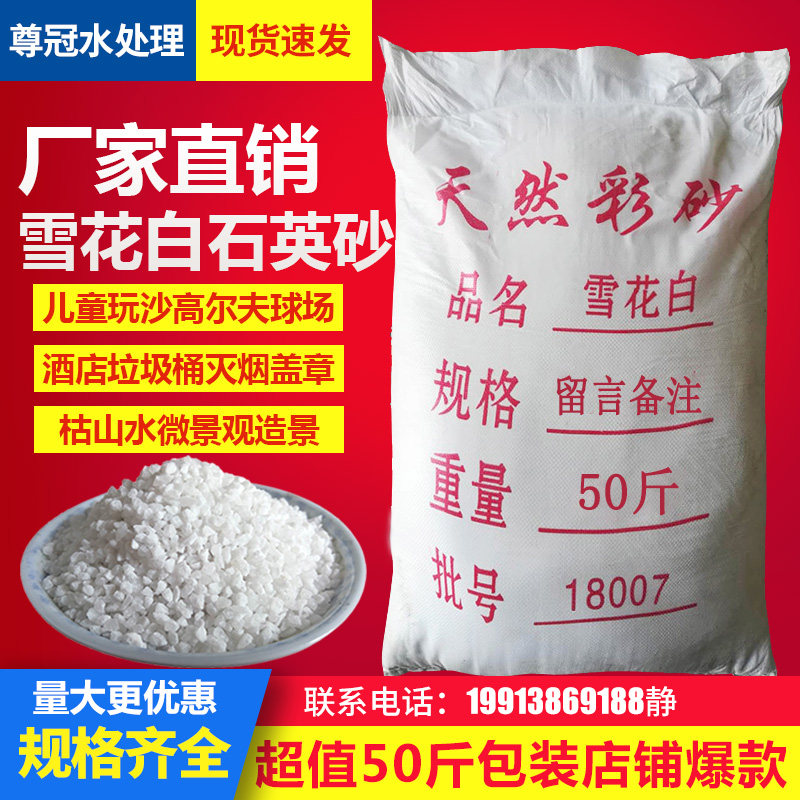 50斤白沙石英砂酒店垃圾桶烟灰缸灭烟白色细沙子白石子白色造景沙
