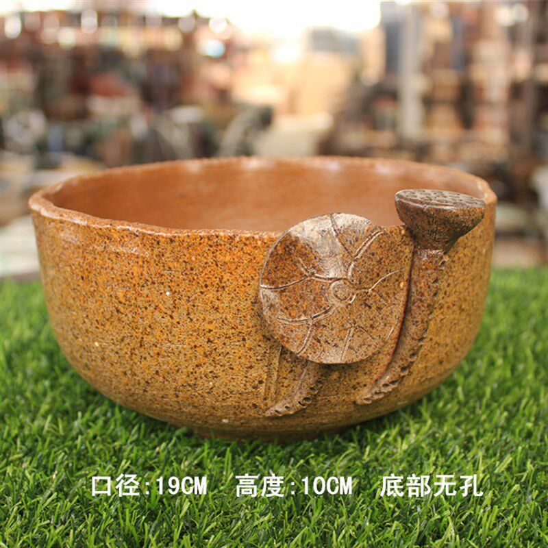 室内桌面茶洗陶瓷无孔水养铜钱草陶罐粗陶创意多肉花盆拼盘包邮