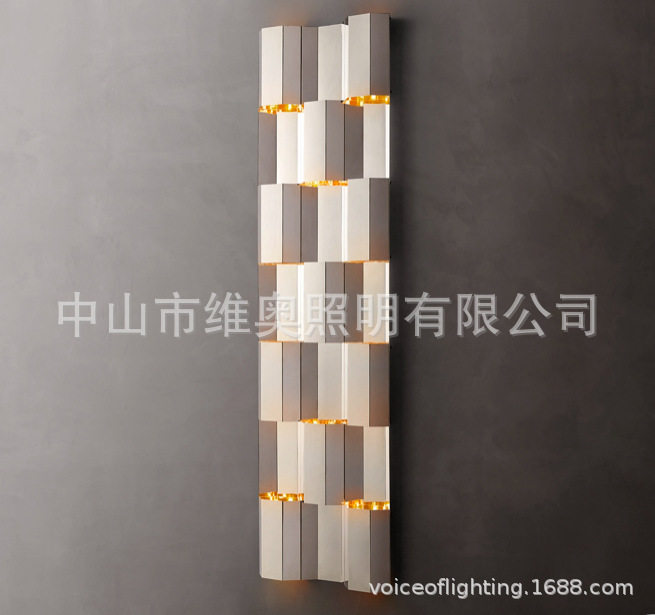 ETL美式工业风异形设计师艺术壁灯内置LED复古铜哑白黑色可选