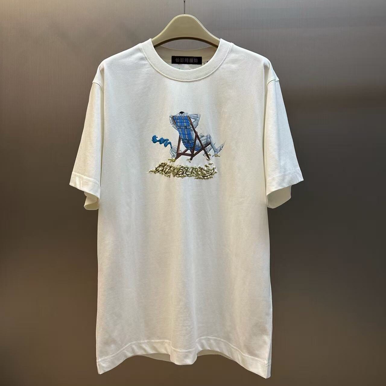 非市场货～广州高端欧货2026春夏新款沙滩躺椅印花短袖T恤男女款