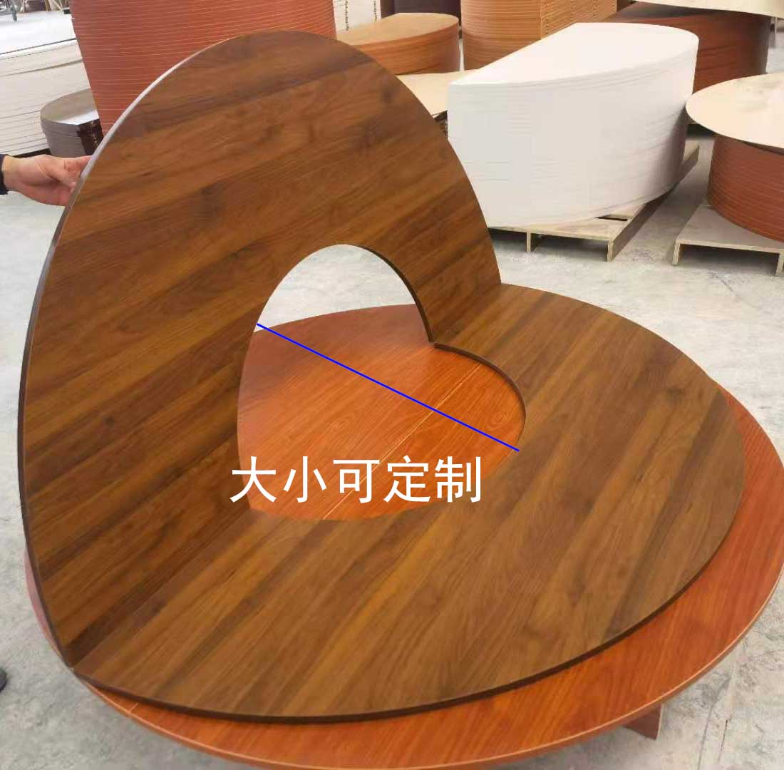 定制开孔大圆桌实木实心台面饭店火锅店家用圆桌面板圆台面火锅桌