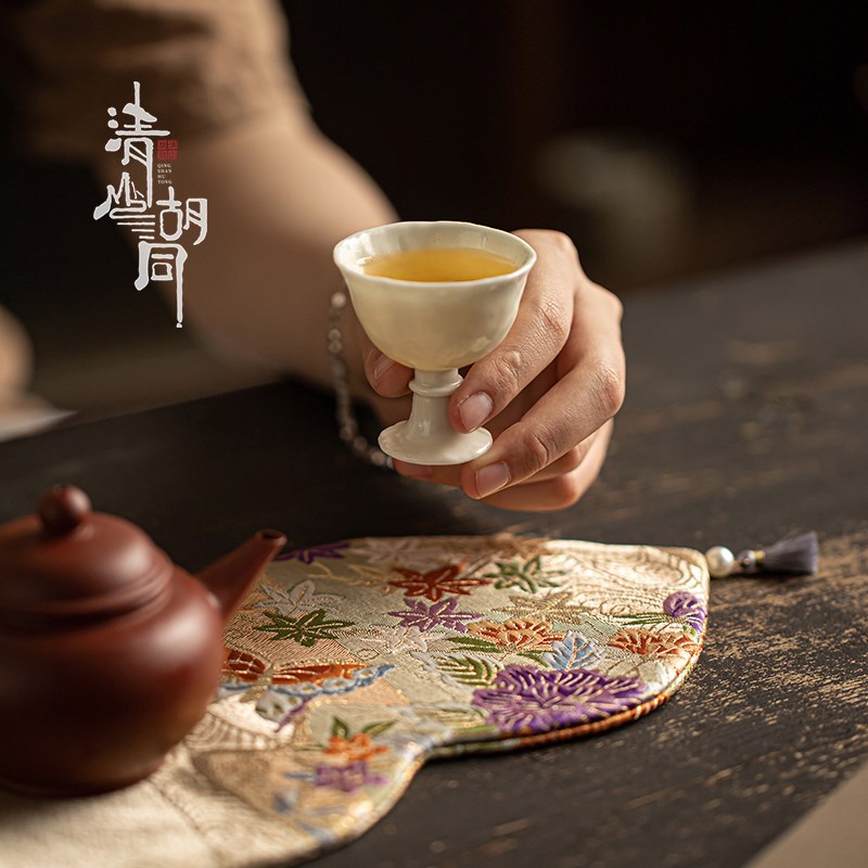 西阵织葫芦双面茶席新中式禅意茶桌布隔热垫壶承桌布功夫茶具配件