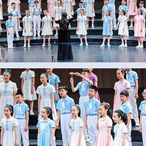 新款儿童合唱演出服演讲礼服中小学生诗歌朗诵表演服舞蹈爱国女童