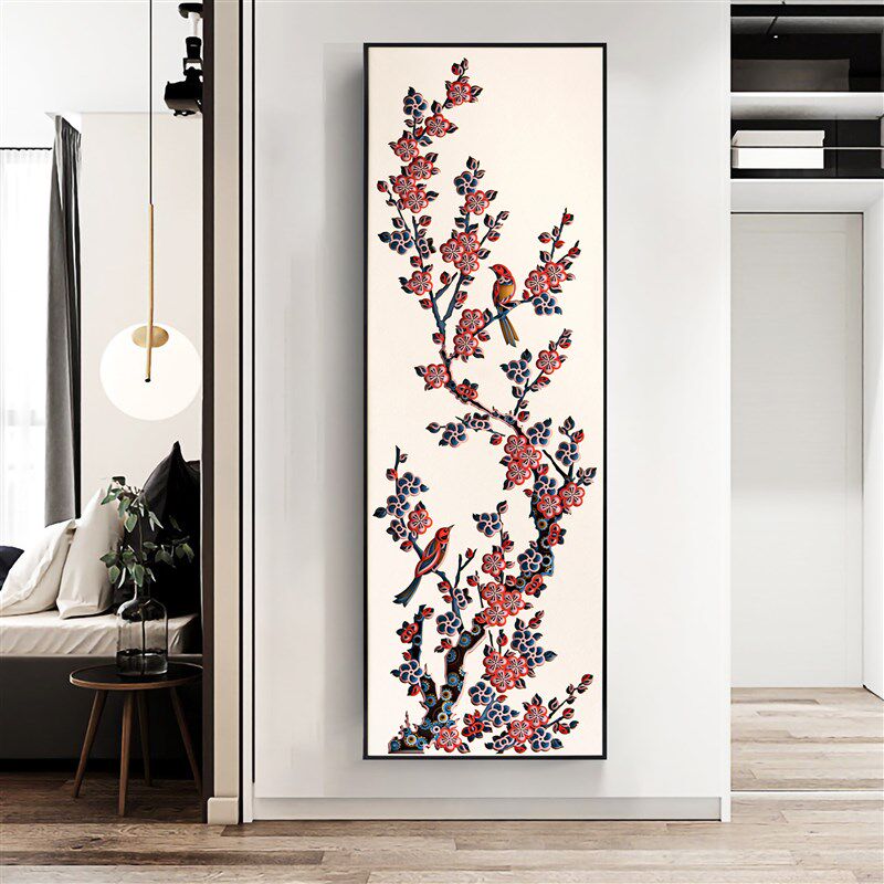 梯木叠雕新中式墙面装饰浮雕木壁画3d立体客厅挂画背景墙装饰创意