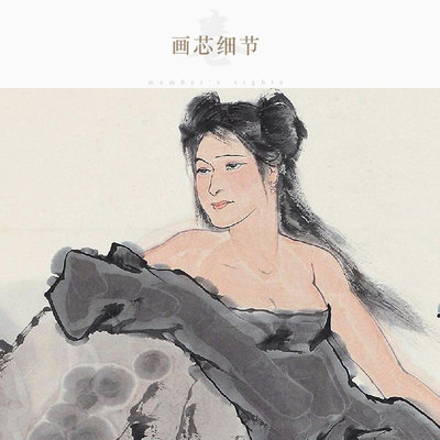 伏羲女娲谐和图 女娲炼石图人物画像 中式卷轴挂画装饰画绢布材质