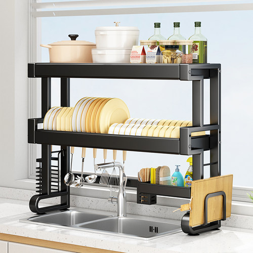 厨房水槽置物架台面多层放洗碗池上方碗碟杯盘筷子沥水收纳架锅架