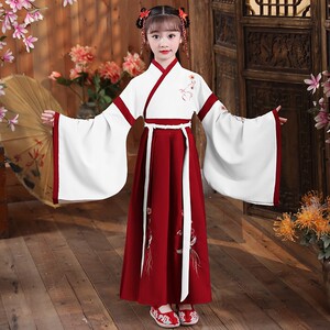 儿童古装汉服国学服男童女童小书童服装小学生演出服男中国风春秋