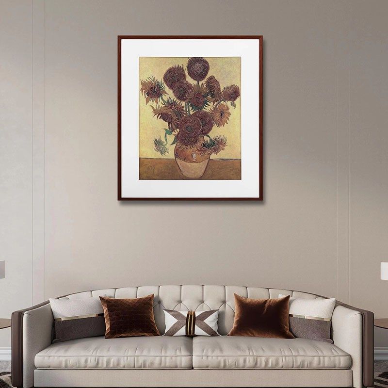 铜雕画 手工錾刻 梵高《十五朵向日葵》客厅餐厅装饰画背景艺术画