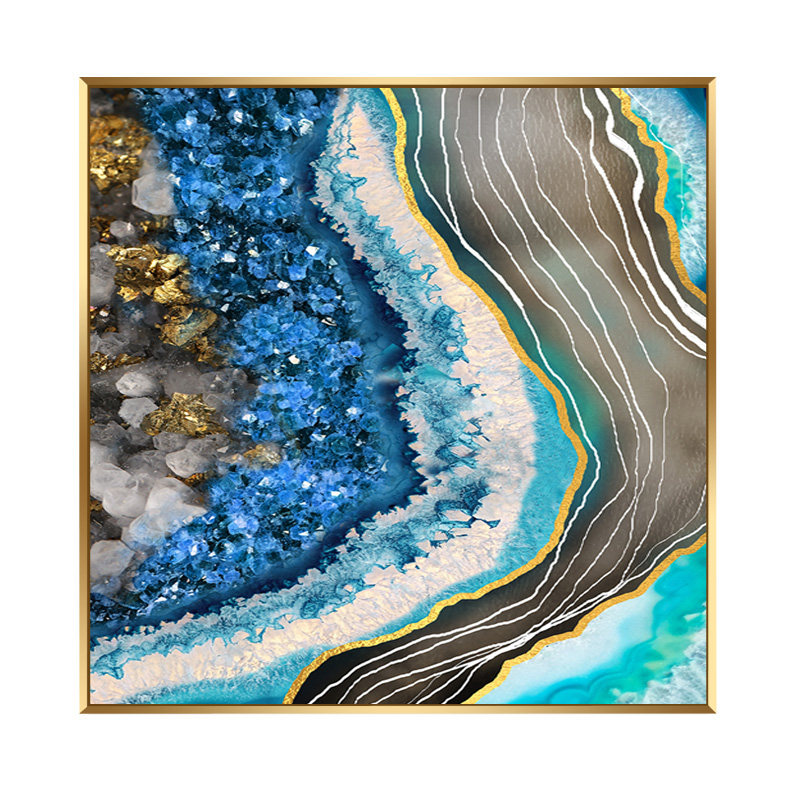 镶钻晶瓷画晶钻水晶轻奢客厅走廊正方形玄关装饰画餐厅3d立体浮雕