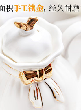 骨瓷镶金茶具套装陶瓷家用欧式金边创意下午茶泡茶壶功夫茶杯送礼