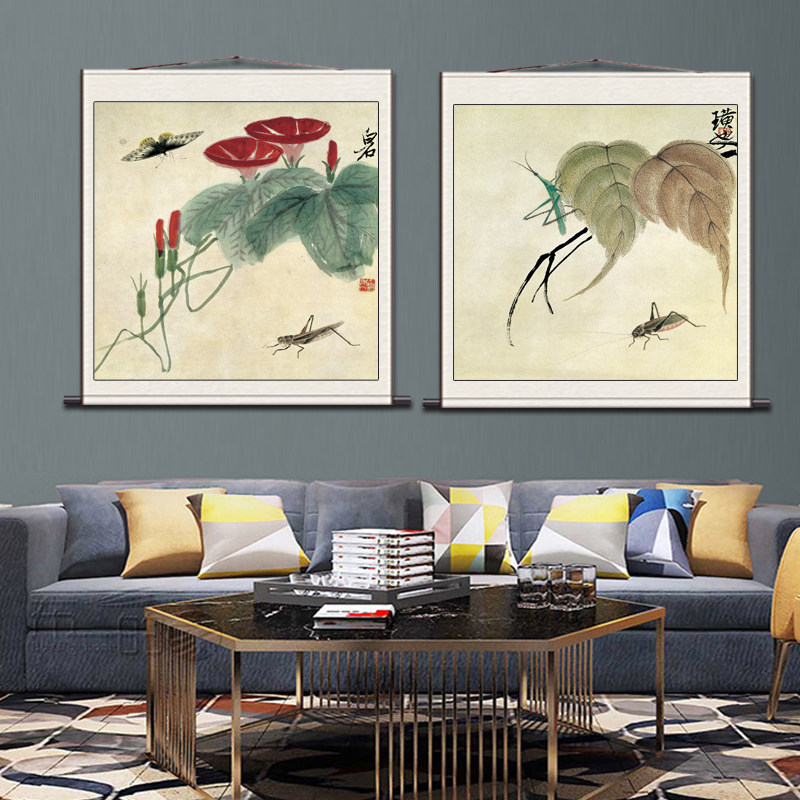 斗方花鸟画电表箱装饰画丝绸画绢画宣纸仿古画高清微喷挂画名家画