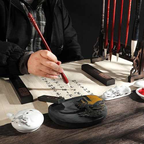 梅林笔庄文房四宝毛笔套装高档专业全套笔墨纸砚精品套装礼盒成人