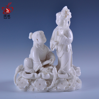 摆件神像姻缘陶瓷家居客厅婚房婚姻结婚礼品增旺夫妻运
