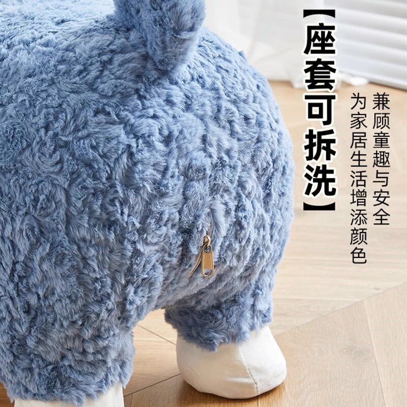 网红羊驼座椅可爱带万向滑轮动物卡通坐凳子客厅摆件乔迁生日送礼