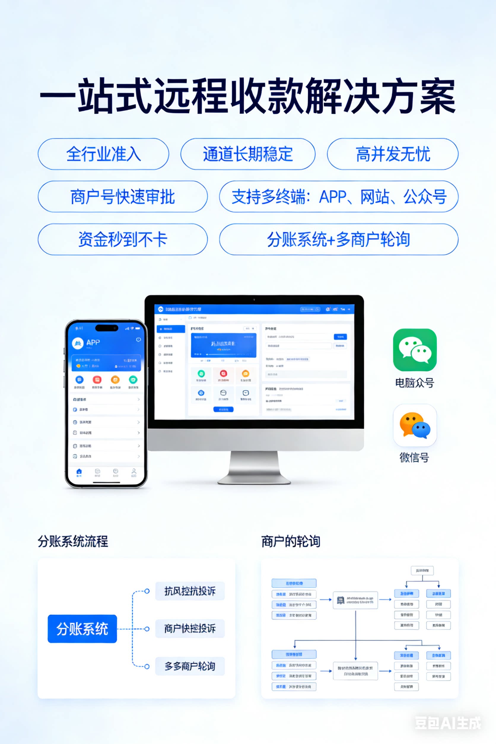 远程收款码异地收款码全行业可对接小程序网站全场景兼容风控