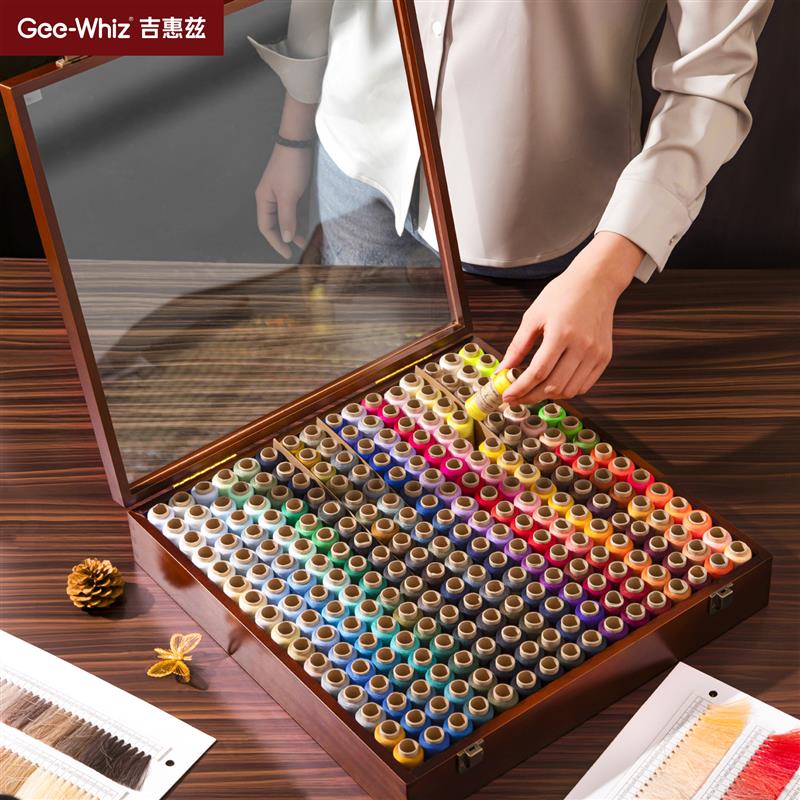 家用针线盒手工针线缝衣402彩色结实涤纶256色陈列套装服装店专用