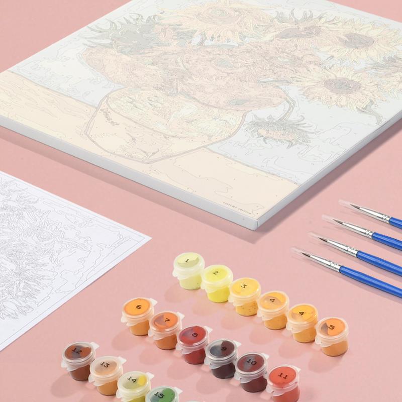 数字油画diy填充成人手工涂色无聊解闷填色丙烯油彩画画客厅装饰