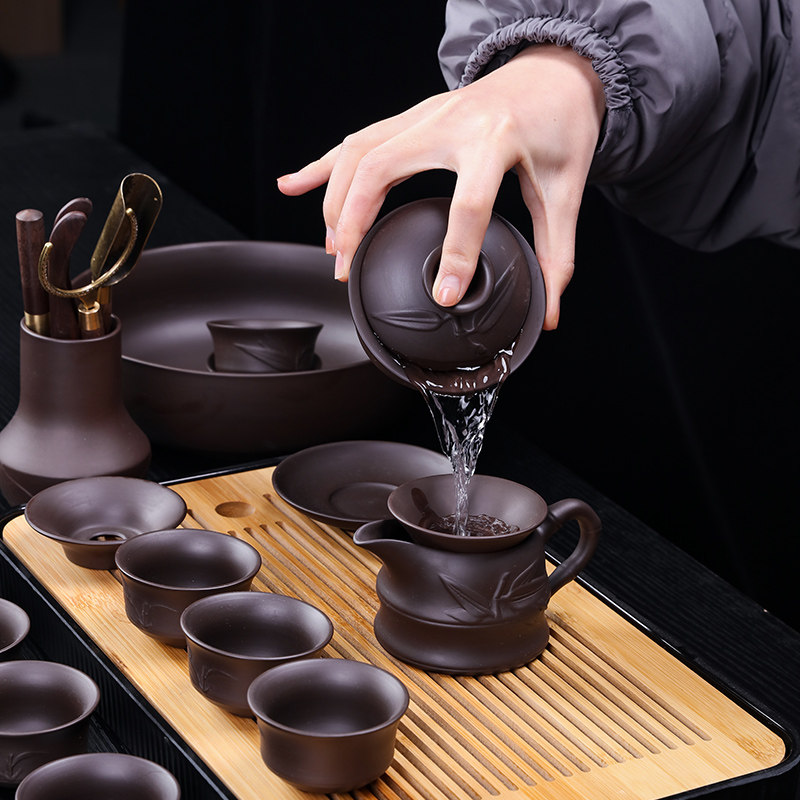 原矿紫砂功夫茶具套装高档家用泡茶壶茶杯简约办公会客整套西施壶