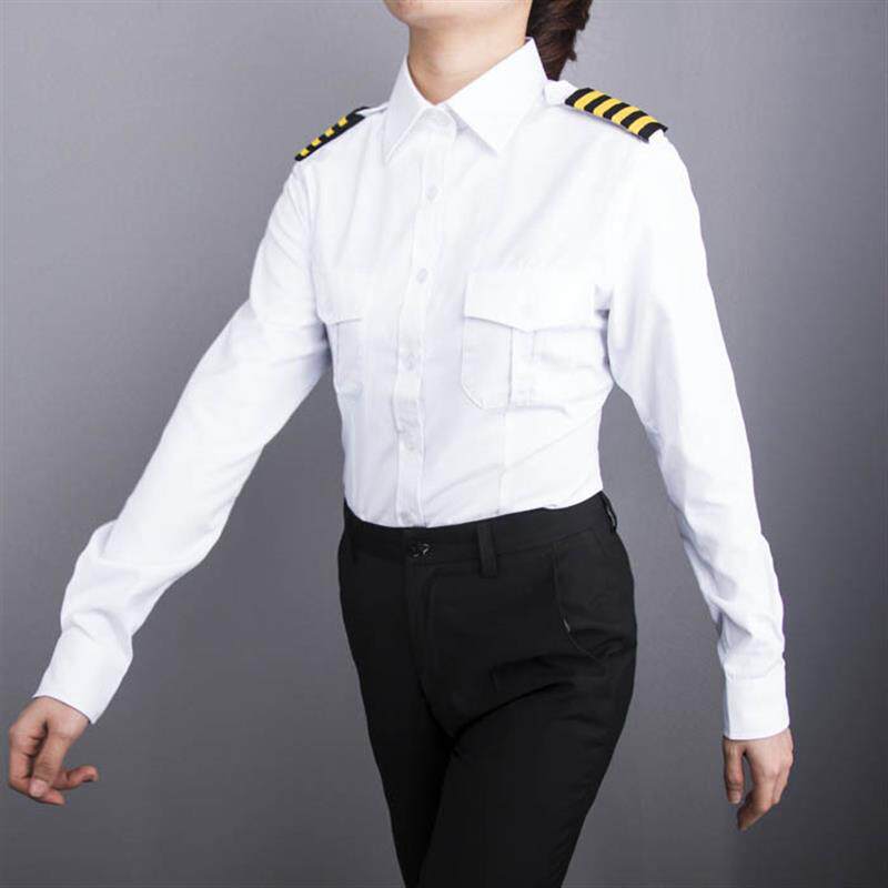 女机长制服 航空制服 航空乘务员服装 酒店房地产衬衫 女飞行员服