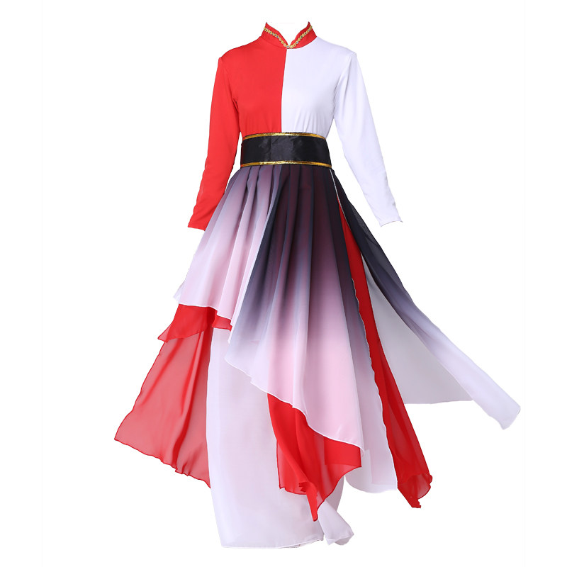 古典舞蹈服演出服中国风我们的脚步舞蹈服伴舞表演服扇子舞秧歌服
