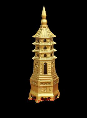 纯铜文昌塔黄铜4层文昌塔5层宝塔五层塔 六层6层塔书房工艺品摆件