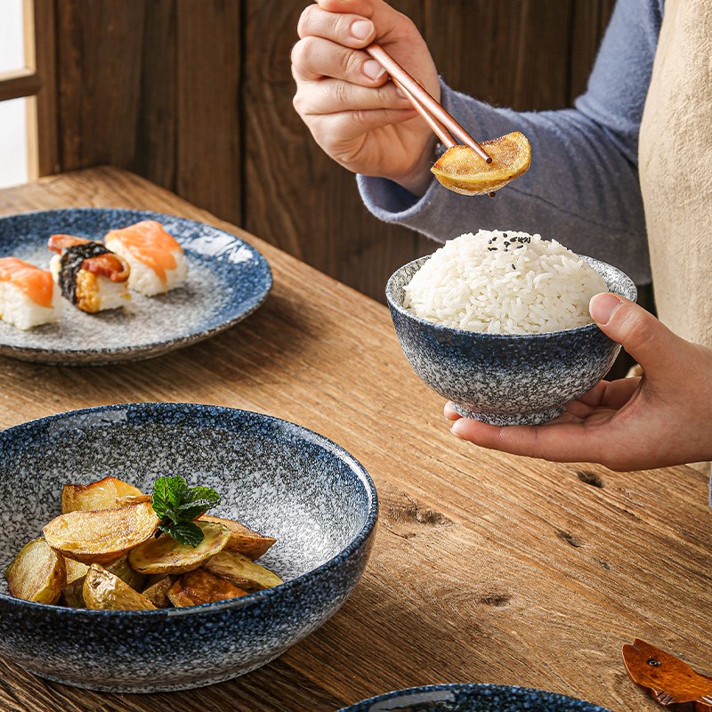日式陶瓷碗碟套装家用网红创意餐具汤碗鱼盘碗筷多人食用特色组合