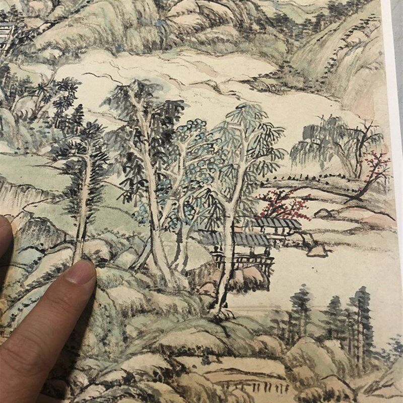 国画 清 王原祁仿古山水十二开 高清复制艺术微喷装饰临摹学习