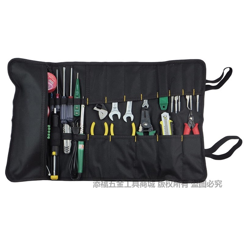 包邮 鹏工多功能工具包 卷筒式插袋电工家电维修帆布手提收纳包