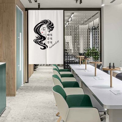 美发店门帘理发店遮挡帘发廊隔断帘定制商用网红专用个性装饰布帘
