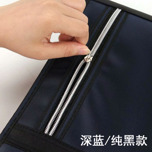 康百13层文件夹牛津布风琴包收纳袋A4资料包学生用手提帆布试卷袋