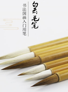 大白云毛笔初学者书法国画入门用笔兼毫中楷狼毫大中小号兰竹羊毫